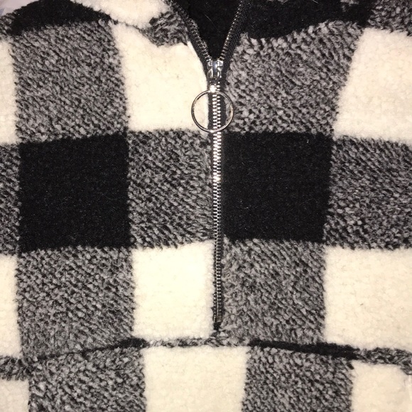 Checkered Fuzzy Pull Over Sweater - Picture 3 of 3